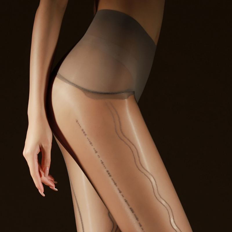 「电波」编织蕾丝提花一体涞丝袜