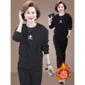 宽松大码 ROUMIKL加绒加厚时尚 新款 女秋冬季 卫衣 休闲纯运动服套装