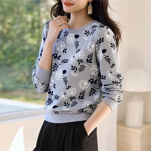 ROUMIKL长袖t恤女宽松减龄洋气打底衫2025新款今年流行爆款秋季卫