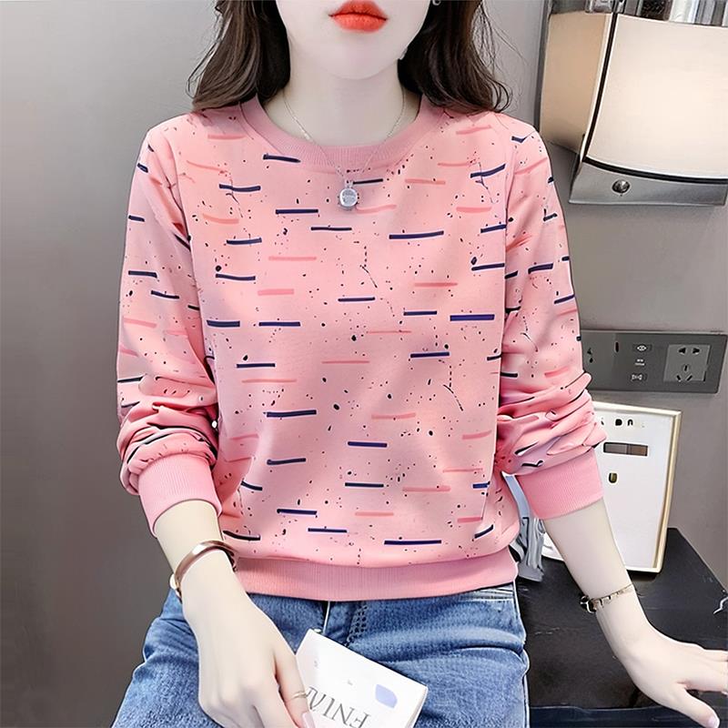 ROUMIKL百搭圆领卫衣女宽松时尚春秋款上衣服2025秋季新款设计感