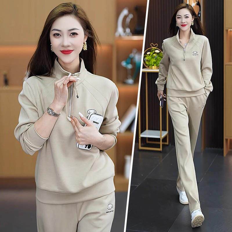 ROUMIKL秋装女士运动服2025新款时尚套装高级感小众设计感卫衣休