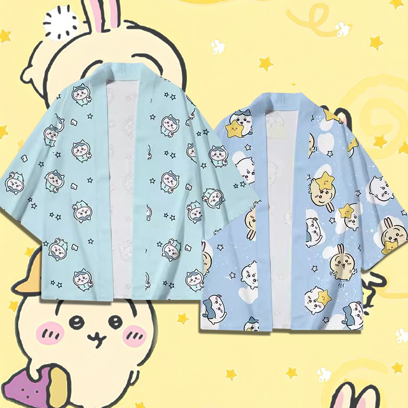 可爱chiikawa吉伊卡哇羽织和服卡通表情包吉伊哈奇乌萨奇披风开衫