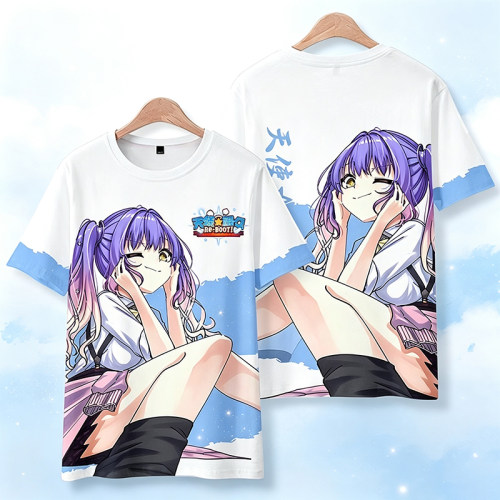 天使纷扰短袖RE-BOOT谷风天音白雪乃爱动漫T恤二次元柚子社衣服