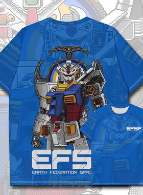 机动战士元祖高达联邦白色恶魔速干T恤男女动漫衣服短袖体恤速干