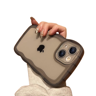 波浪气囊适用苹果16promax手机壳17新款iphone15Pro保护套13透明14硅胶12por镜头全包防摔高级感11男女PM简约