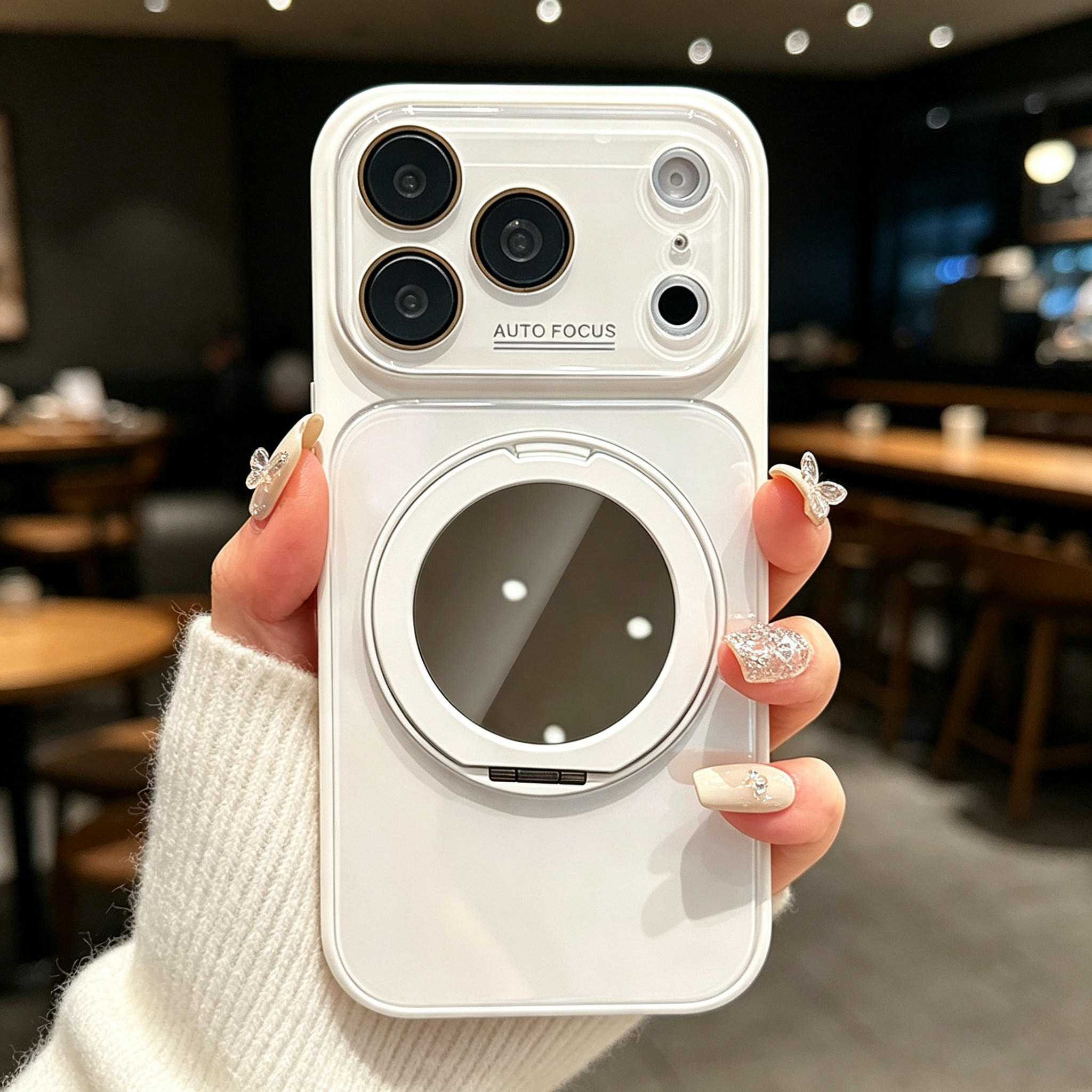 补妆镜面旋转支架适用苹果iPhone18Promax新款小众高级感ip17pro简约防摔16pm全包玻璃镜头膜15保护套14硅胶