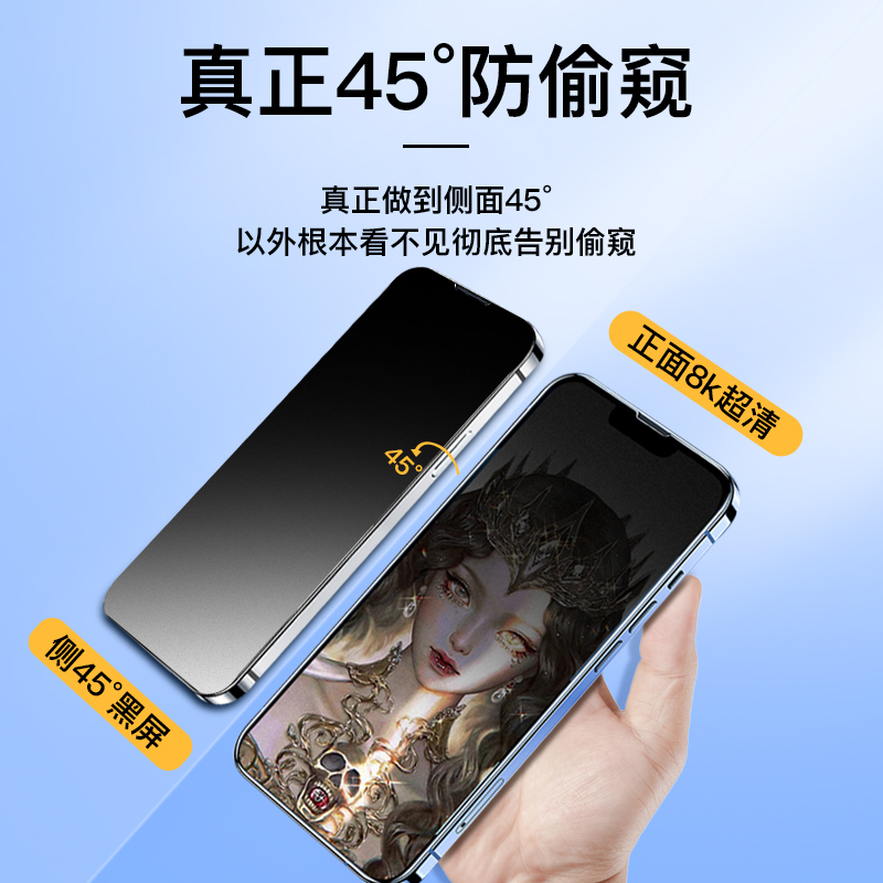 适用苹果1r3m钢化膜15Pro防窥磨砂iphone14promax手机xs111max12防窥膜x听筒5poax防尘网ix防偷窥xr贴膜i挡窥