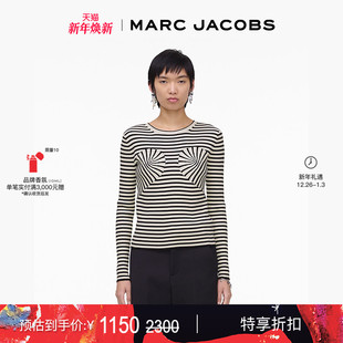 MARC JACOBS 莫杰 黑白条纹针织长袖 末折扣 KNITS T恤上衣 季