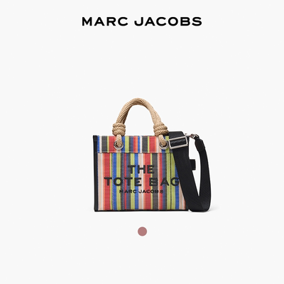 【春季新品】MARC JACOBS/莫杰 TOTE MJ 小号网格条纹设计托特包