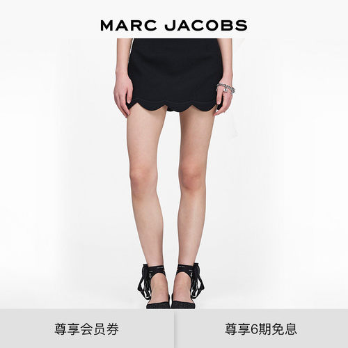 【新品】MARC JACOBS/莫杰 MJ 黑色扇形雏菊迷你小短裙半身裙