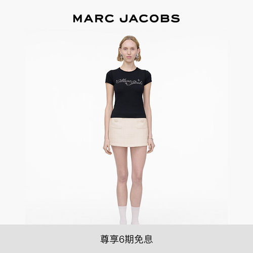 【礼物】MARC JACOBS/莫杰 TEE MJ 纯棉字母休闲修身T恤上衣