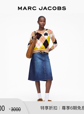 【季末折扣】MARC JACOBS/莫杰 MJ 丹宁牛仔蓝色时尚半裙过膝裙