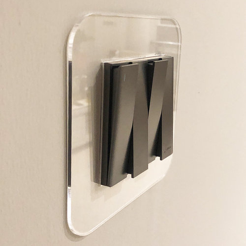 透明简约纯色边框开关贴装饰插座