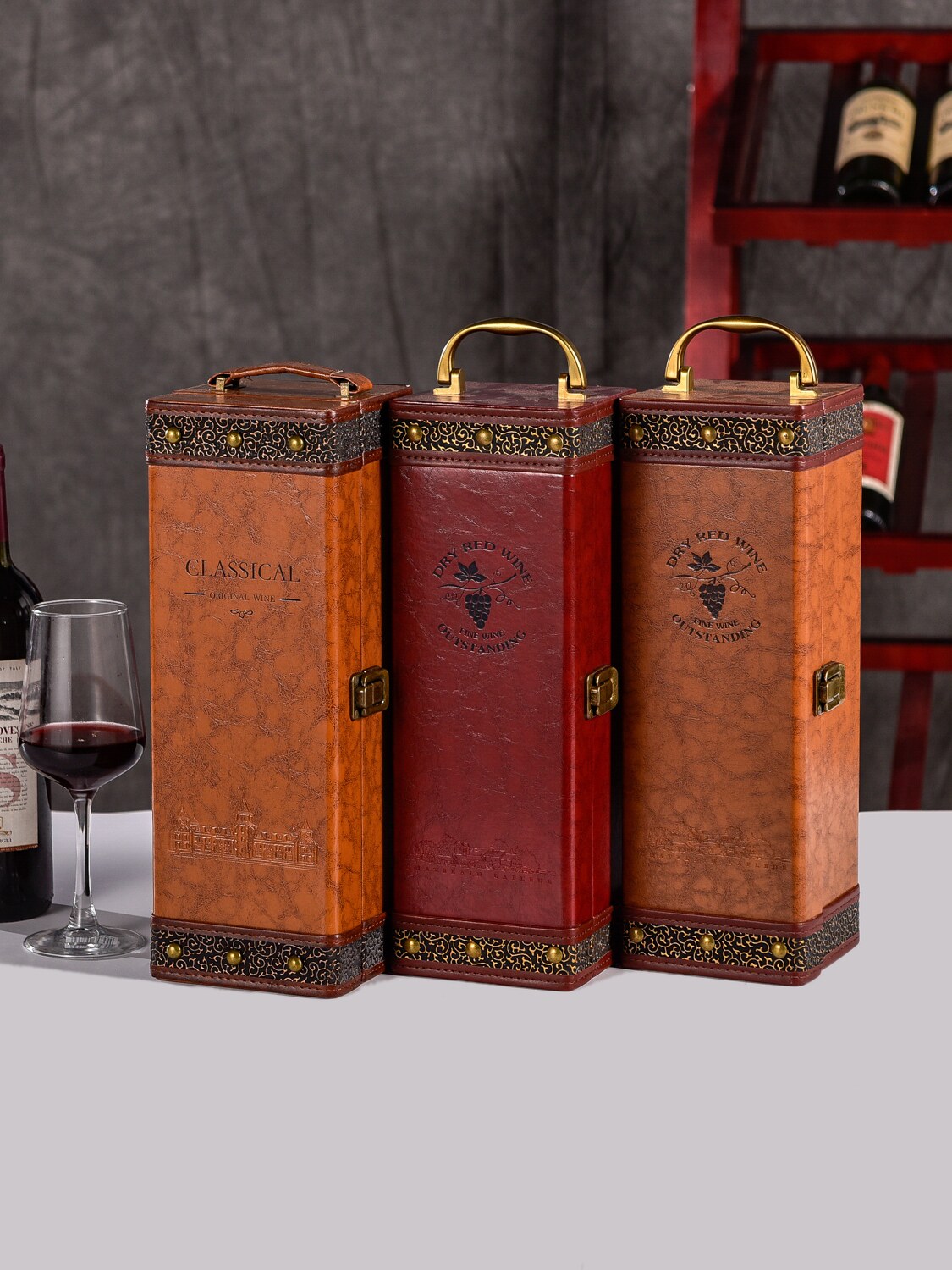 Leather Wine Gift Box for 1, 2, 4, or 6 Bottles - Product image 3