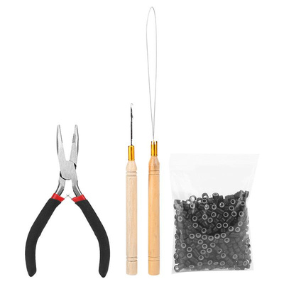 Hair Styler Extension Kit Pliers + Pulling Hook + 100/500pcs