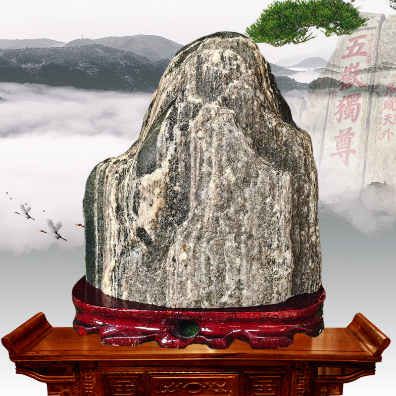 泰山石敢当原石鎮宅祝福家居办公室内外客厅招财天然靠山石头摆件