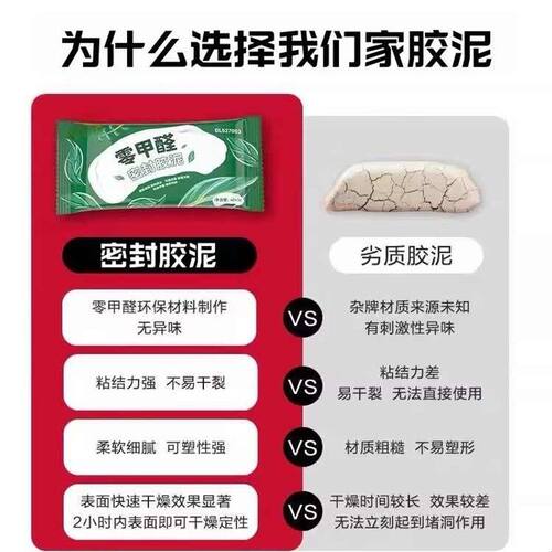 空调孔密封胶泥堵洞补墙洞神器家用下水道强力防水防霉胶泥塞洞泥
