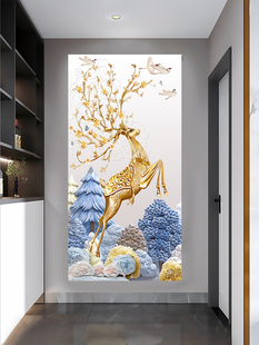 迷失麋鹿客厅装饰贴纸墙贴玄关过道走廊3d立体贴画自粘定制装饰画