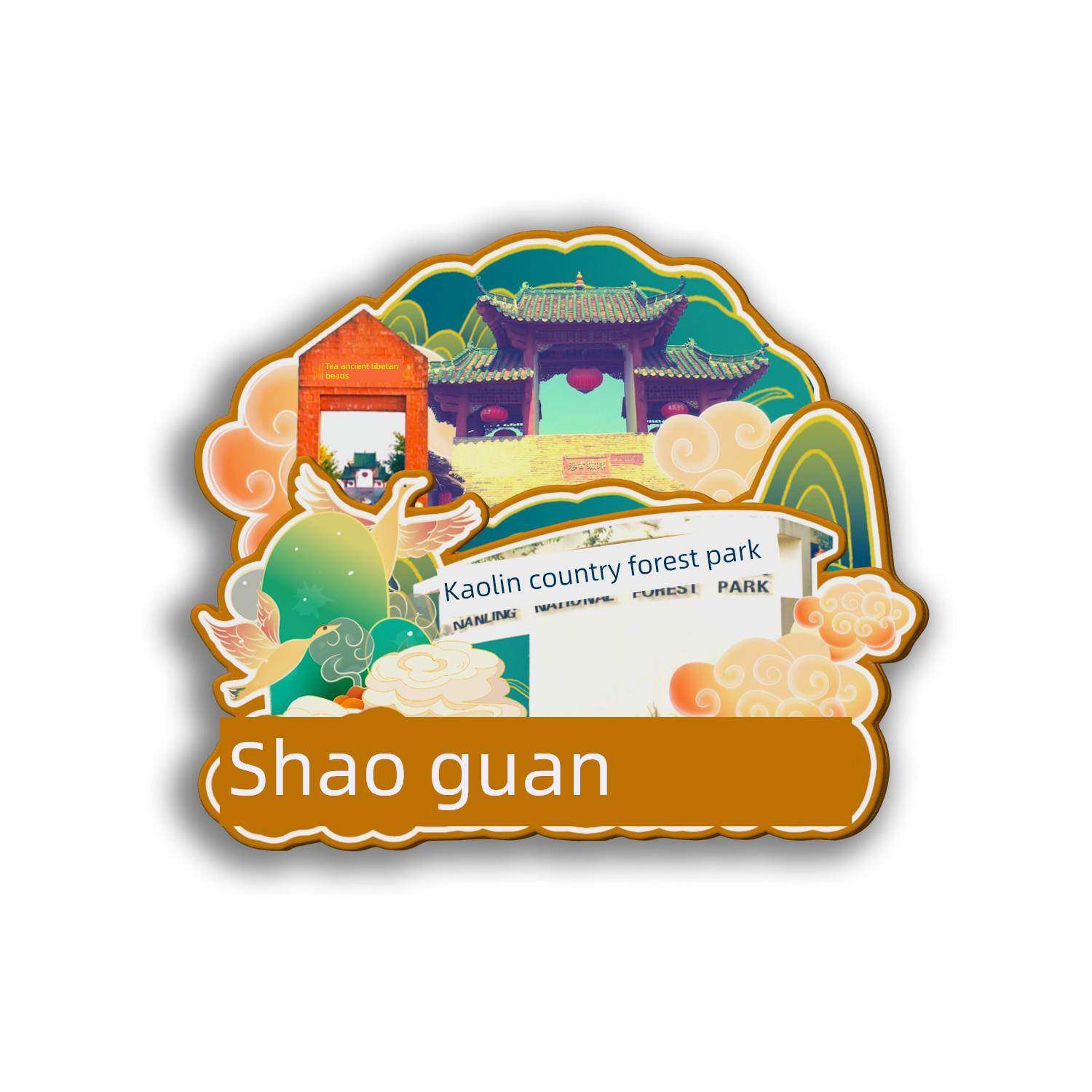 广东韶关云门丹霞山南岭仙门栖霞木电冰箱磁铁旅游纪念品文创纪念