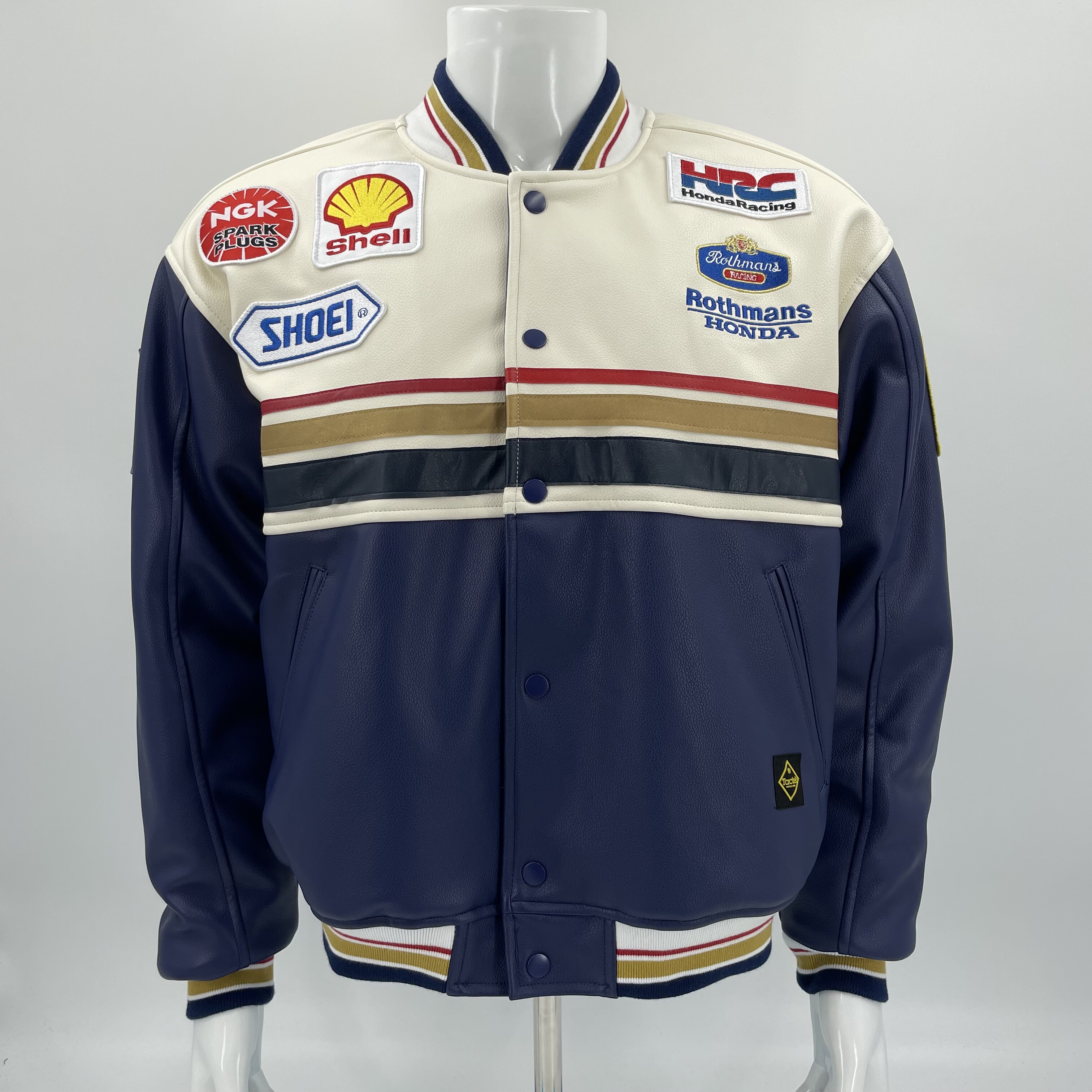 乐福门联名款机车骑士骑行服防水防摔摩托车复古夹克外套摩旅保暖