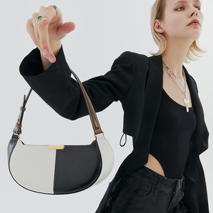 IAMNOT小众腋下包手提包原创棋盘格包包高级感轻奢黑白拼色熊猫包