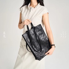 直见SUPERMERCY电脑包轻奢小众高级牛皮大容量通勤斜挎手提托特女