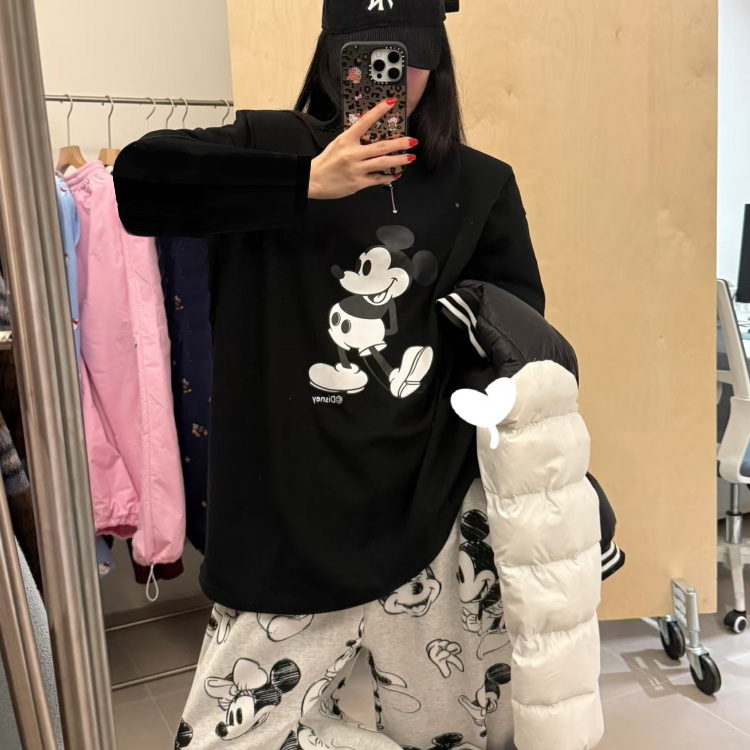 慵懒风简约睡衣女春秋2025新款长袖长裤家居服日系可爱套装可外穿