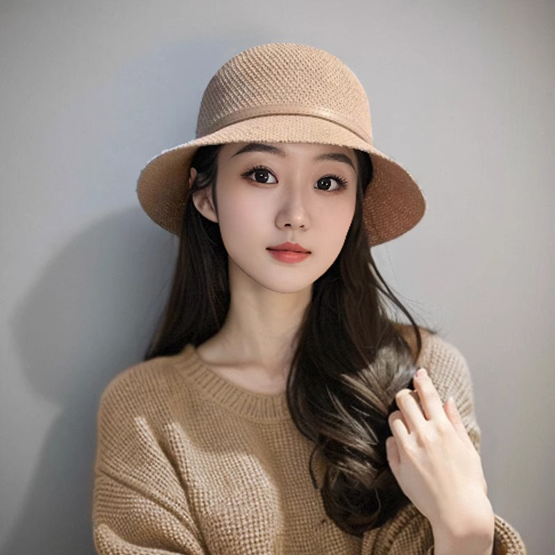 Classy key新加坡设计师联名款显脸小时尚渔夫帽子百搭草编