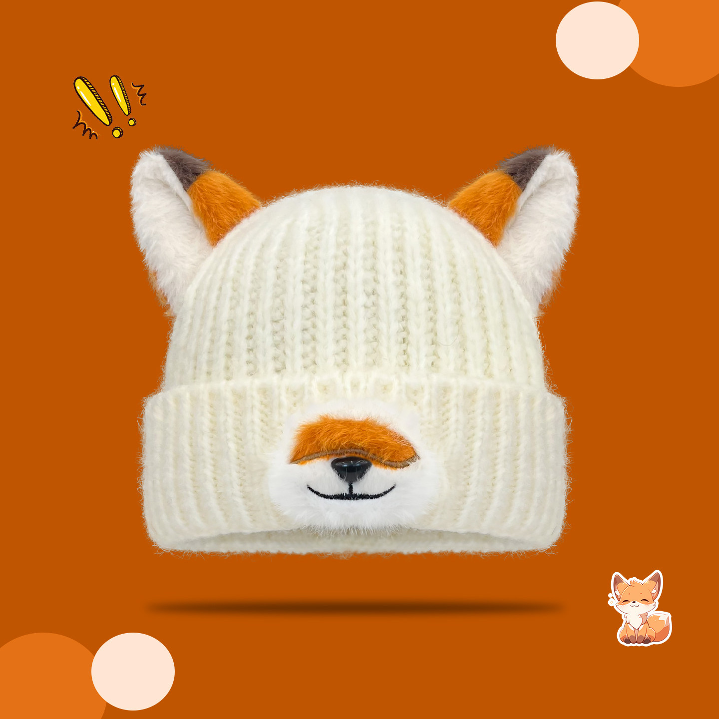 Classy key新加坡设计师联名款保暖显脸小针织帽子狐狸尼克