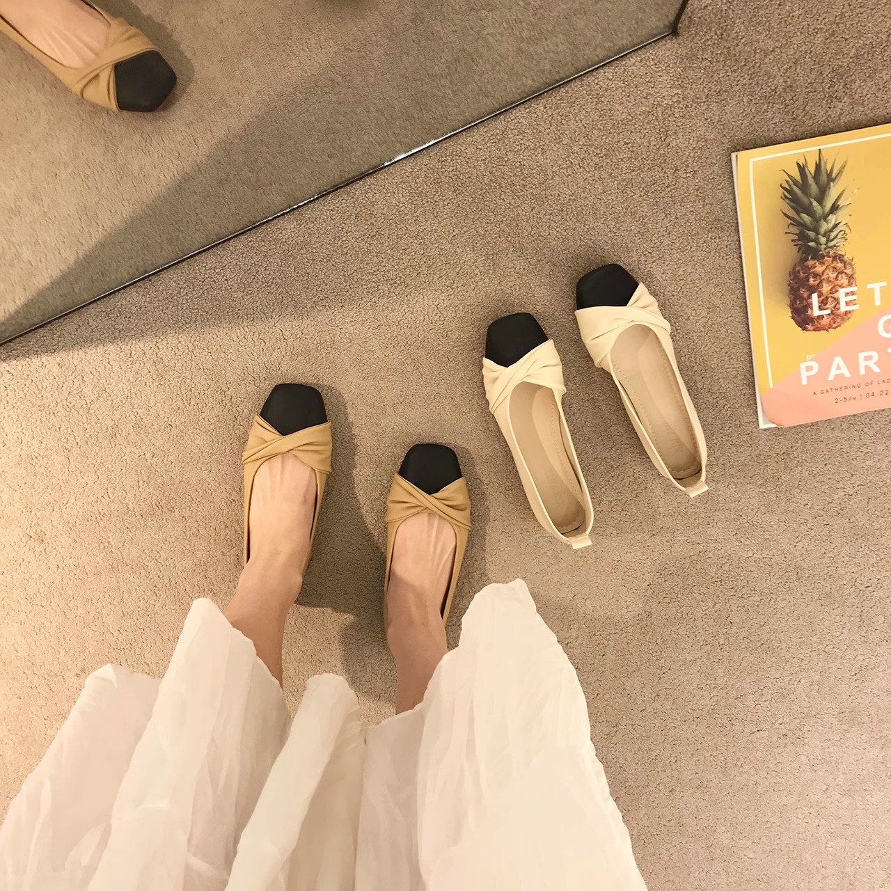 Classy key新加坡设计师联名款单鞋瓢鞋配裙子平底鞋玛丽珍