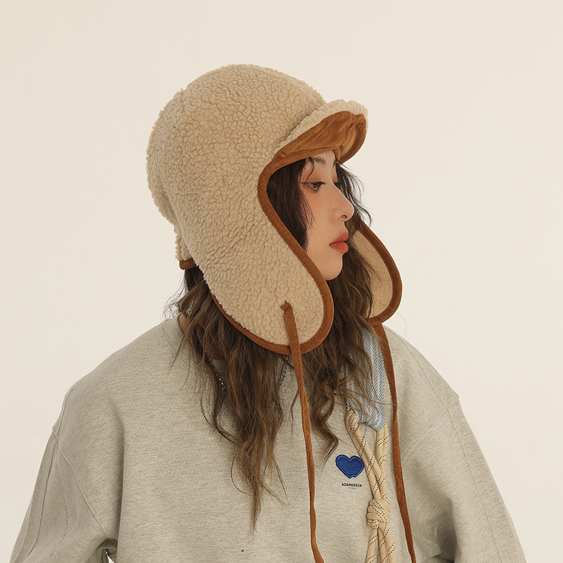 Classy key新加坡设计师联名款羊羔绒套头渔夫帽百搭护耳雷锋帽女