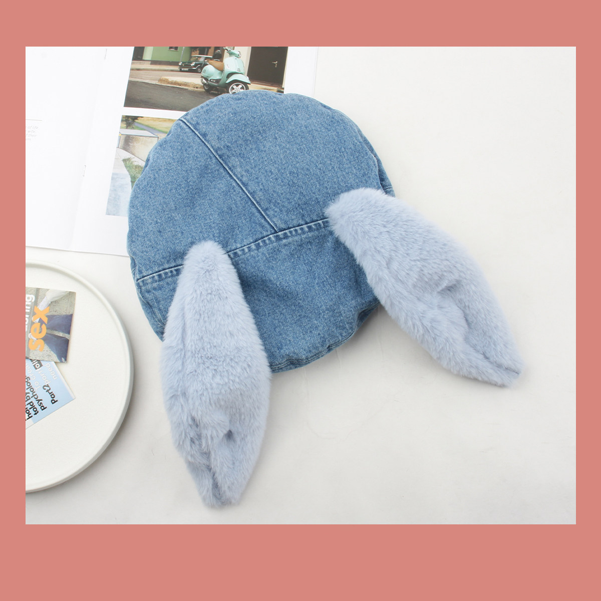 Classy key新加坡设计师联名款可爱兔耳朵贝雷帽子显脸小画