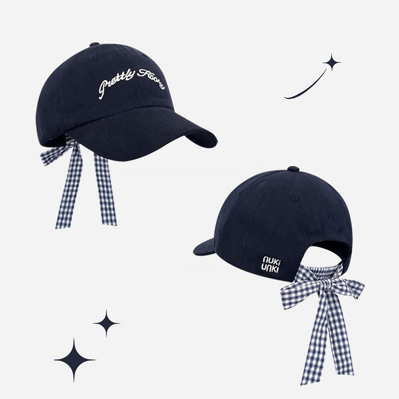 联名格子蝴蝶结显脸小棒球帽