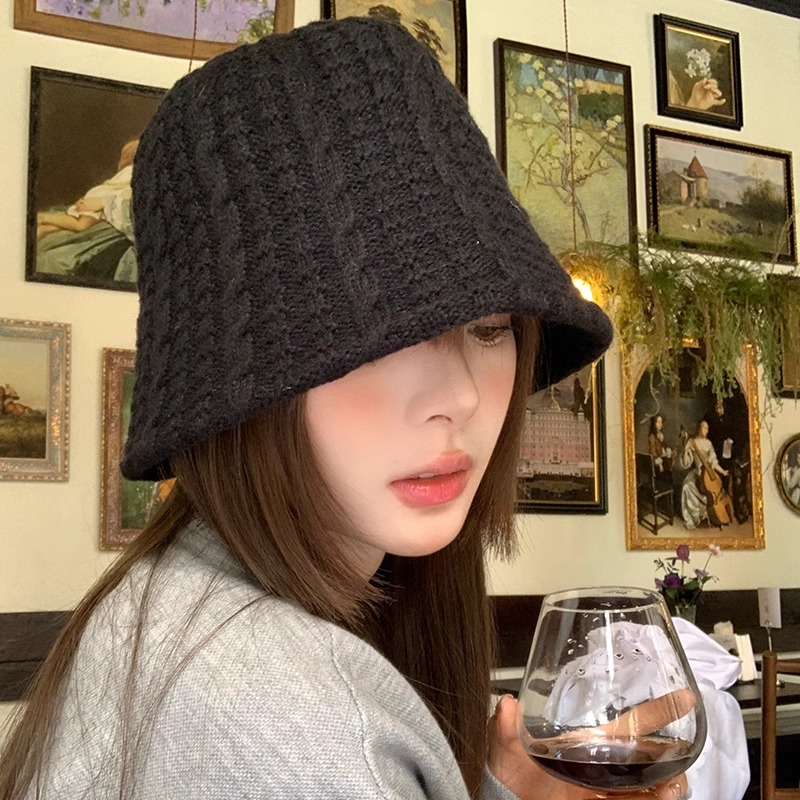 Classy key新加坡设计师联名款保暖毛线帽百搭女渔夫帽复古
