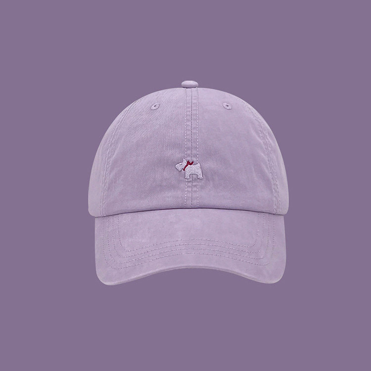 Classy key新加坡设计师联名款可爱小狗刺绣鸭舌帽女大头围