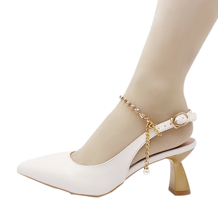 凉拖鞋防掉跟神器鞋子不跟脚防掉带水钻合脚带免安固定束脚束鞋带