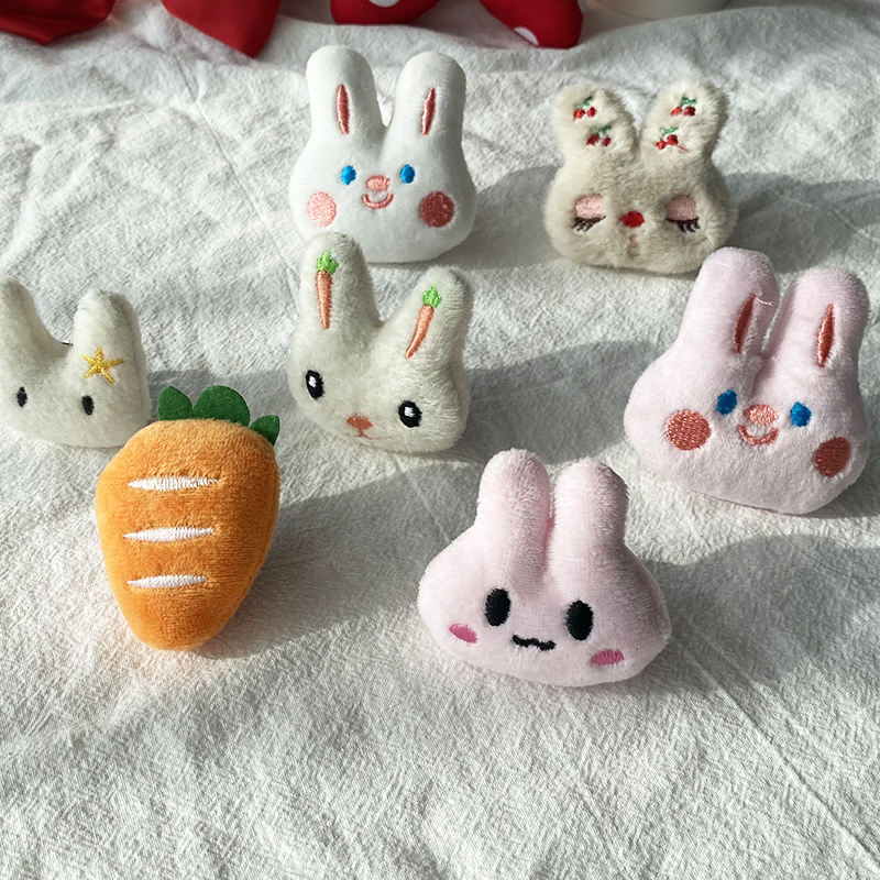 伊夏梓鞋扣毛绒兔子运动鞋装饰品