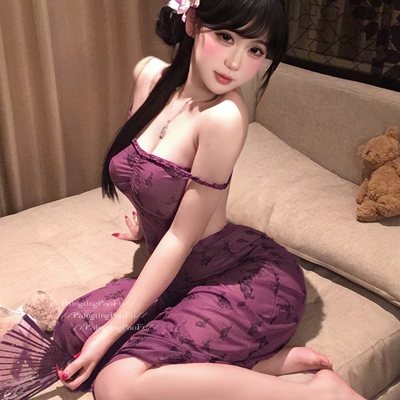 御姐禁欲系辣妹紫色战袍情趣衣