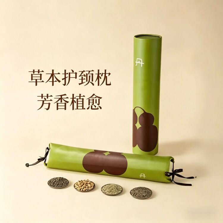 一兰护颈荞麦壳圆柱枕头