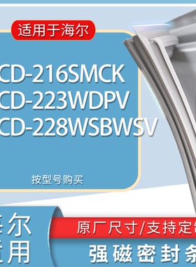 适用海尔冰箱BCD-216SMCK 223WDPV 228WSBWSV门密封条胶条磁条