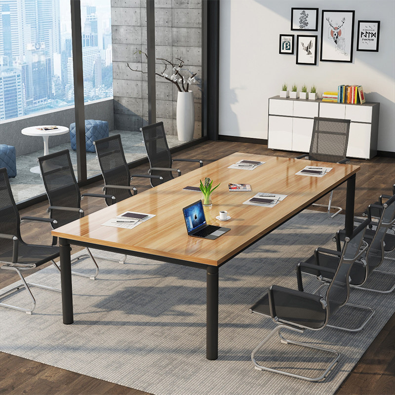会议桌长桌简约现代办公室会客桌椅组合培训洽谈工作台阅览长条桌