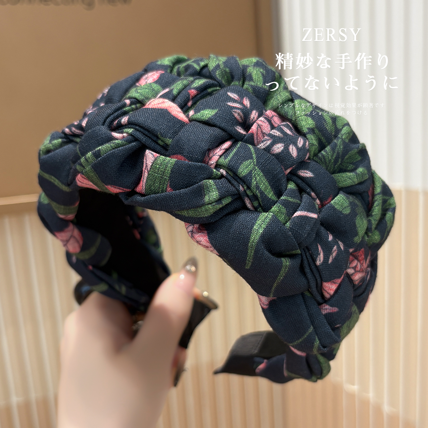 洋气时尚印花布艺宽边加厚发箍女