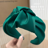 高颅顶发箍网红2026年新款 韩国气质缎面宽边头箍压发夹发卡头饰品