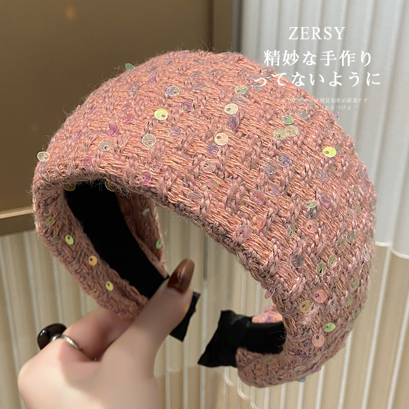 佐希法式轻奢毛呢发箍秋冬新款