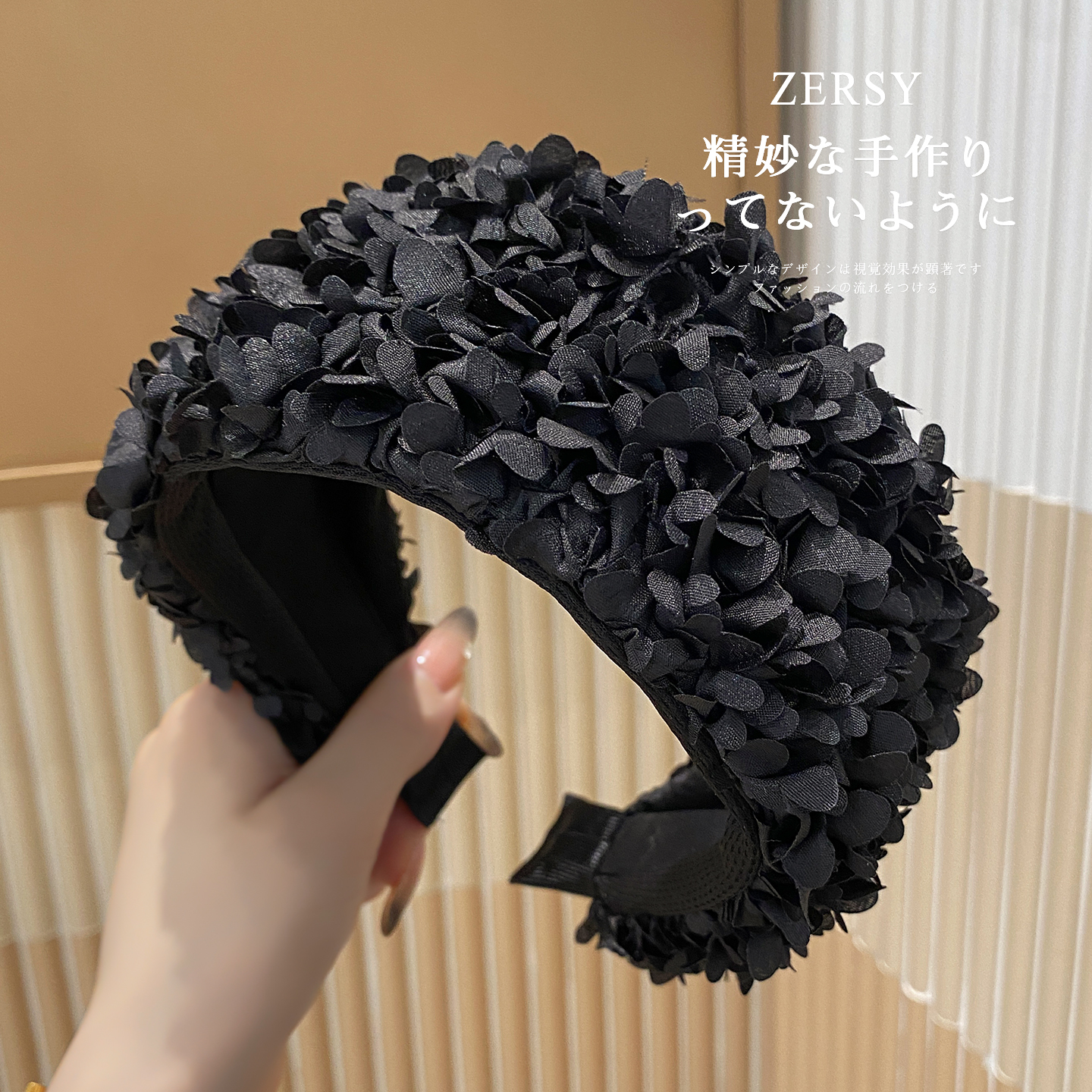 法式超仙花瓣宽边发箍高颅顶