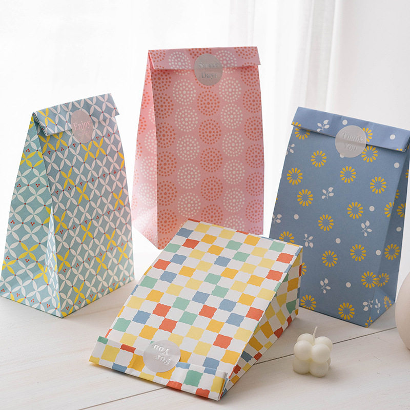 彩色礼物包装纸袋礼品袋diy节日祝福装扮礼物袋伴手礼包装平口袋 生日