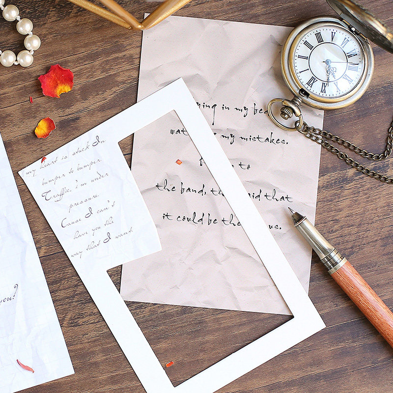 欧式文艺复古风盒装明信片 无声之诗 英文书信诗稿酒馆咖啡店装饰卡片