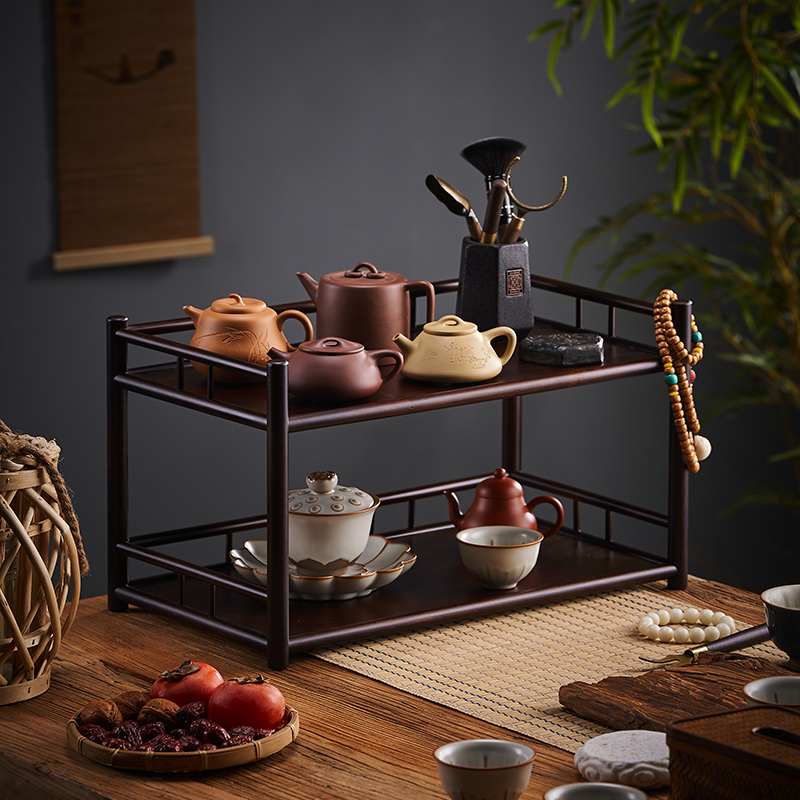 桌面双层茶杯架茶棚置物架