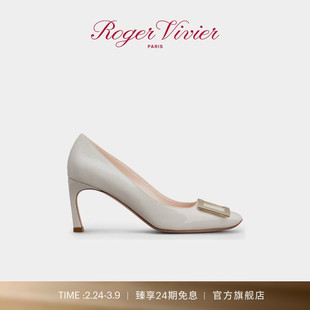 【礼物】Roger Vivier/新品RV女鞋Trompette喇叭跟漆皮高跟鞋