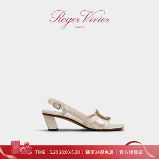 24期免息 Roger Vivier Vivier方扣粗跟高跟单鞋 RV女鞋 Belle